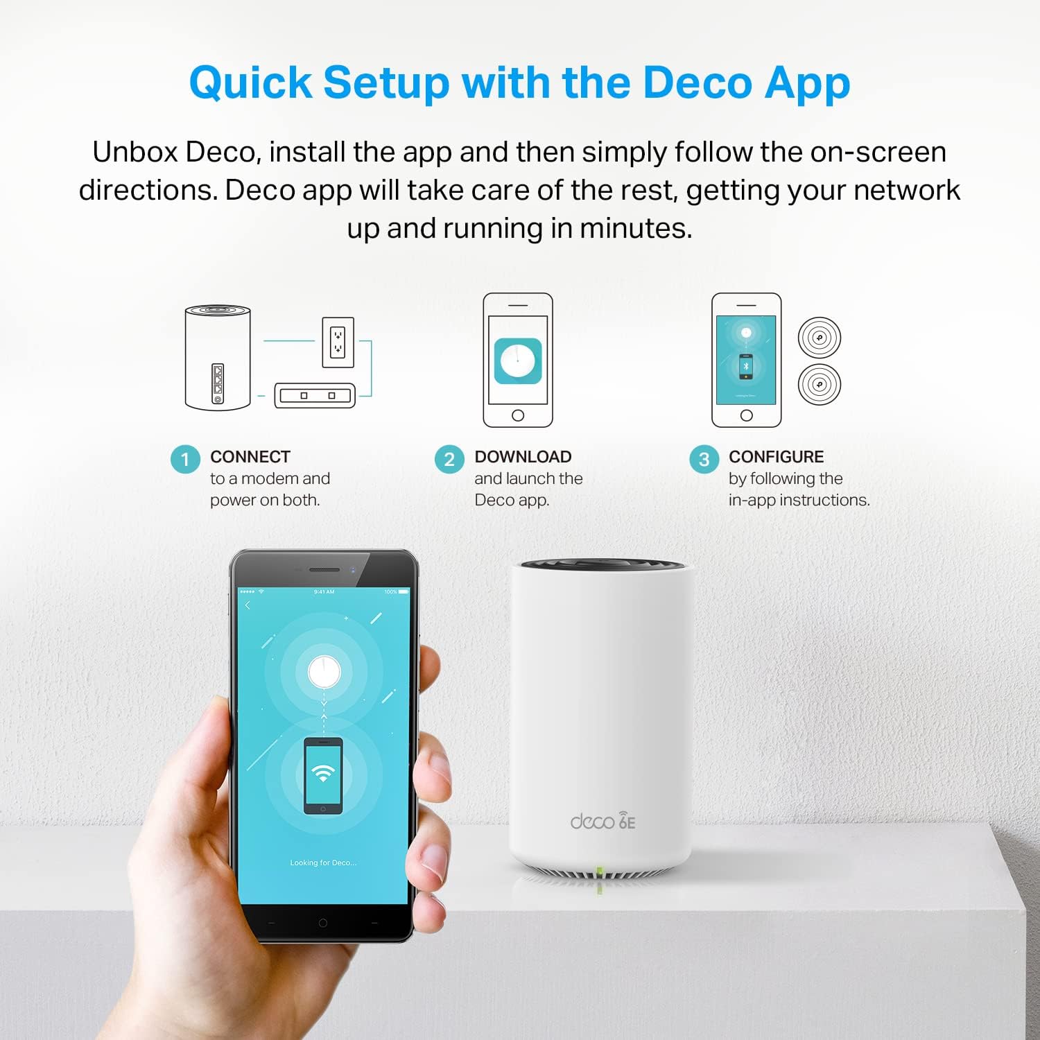 TP-Link Deco XE75 Pro AXE5400 Tri-Band WiFi 6E Mesh System - 2.5G WAN/LAN Port  Covers up to 5500 Sq.Ft  Replaces WiFi Router and Extender  AI-Driven Mesh  New 6GHz Band  2-Pack