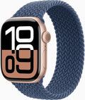 Apple Watch Series 10 GPS  46mm - Rose Gold Aluminum Case with Denim Sport Band  S/M (Renewed)