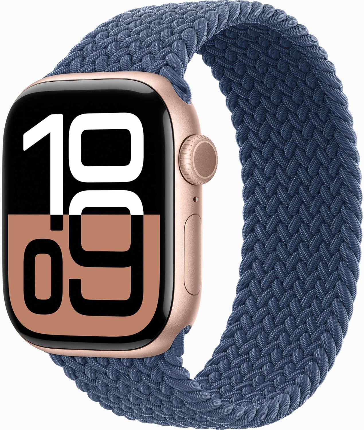 Apple Watch Series 10 GPS  46mm - Rose Gold Aluminum Case with Denim Sport Band  S/M (Renewed)