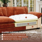 CDCASA 154" Oversized Modular Sectional Sofa, Comfy U-Shaped Cloud Couch w/ 3 Movable Ottomans, 7-Seater Chenille Deep Seat Modern Sofa Couch for Living Room, Terracotta Orange