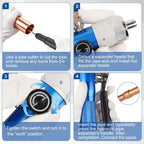 Hydraulic Tube Expander Swaging Tool HVAC Set, 3/8In to 1-1/8In OD Pipe Expander Tools with 7 Expander Heads, Flaring Tool HVAC for Expander Copper/Aluminum/Soft Steel Pipe