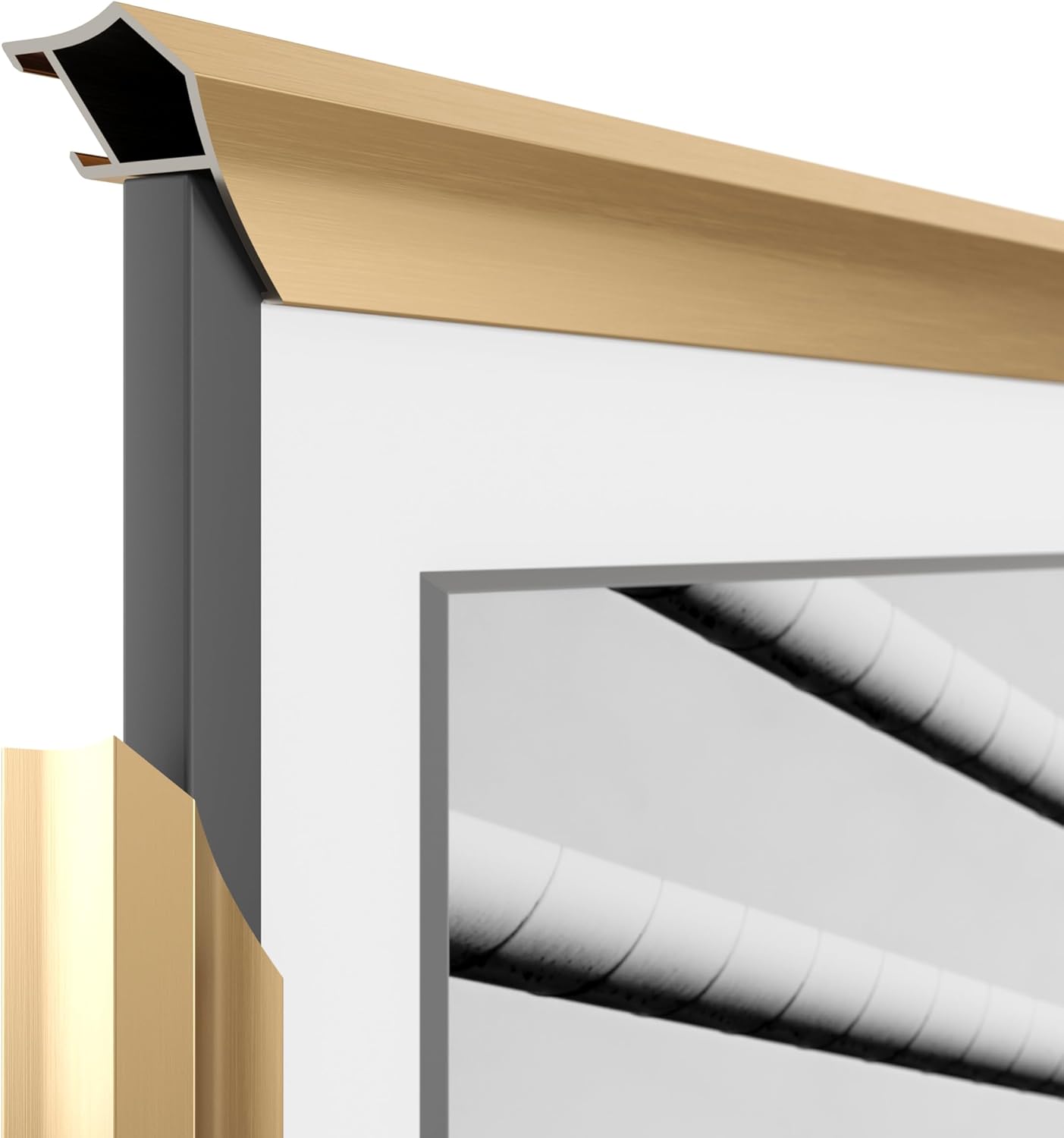 Pale Gold Prismatic 55" Alloy Deco TV Frame - Compatible ONLY with Samsung The Frame TVs (Fits 2021-2026  LS03A  LS03B  LS03C  LS03D  LS03FA)