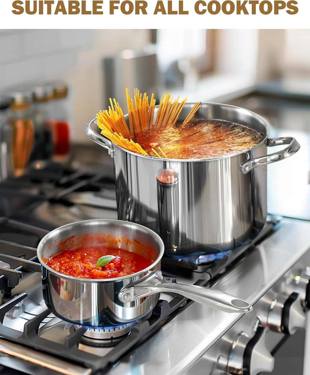 Cooks Standard Stainless Steel Saucepan with Lid, Multi-Ply Clad Sauce Pot 1.5-Quart, Silver