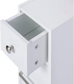 Spirich Slim Bathroom Storage Cabinet, Free Standing Toilet Paper Holder, Bathroom Cabinet Slide Out Drawer Storage, White