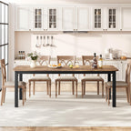 GarveeHome Industrial Dining Table for 6-8 People, 78.7 in Long Kitchen Table with Sturdy Metal Frame & Rustic Brown Finish - Seats 6 Rectangular Counter for Dinner, Easy to Install(Only Table)