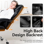 Office Chair, Executive Leather Chair Adjustable High Back, Ergonomic Computer Desk Chair Lumbar Support, Big and Tall Office Chair with Footrest, Comfy Reclining Chair for Home Office