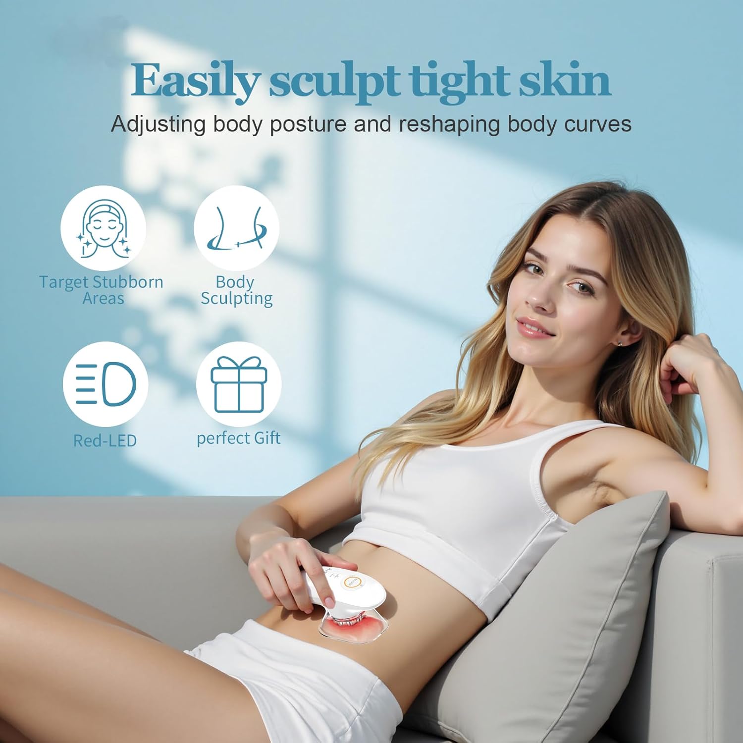 4 in 1 Body Sculpting Machine, Anti Cellulite Massage Tool,Lymphatic Drainage Massager,Reduce Stretch Marks & Cellulite & Tightens Skin，for Back, Belly, Waist, Arms, Legs.