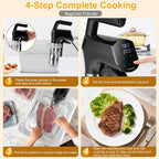 Sous Vide Cooker 2.4G WIFI, Sous Vide Machine with 30 Preset Recipes on APP & Calibration Function, 1100W Ultra-Quiet Immersion Circulator, Accurate Temperature and Time, Fast-Heating with Timer