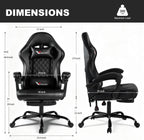 Gaming Chair for Adults, Computer Chair with Footrest and Pocket Spring Cushion,Comfortable Ergonomic Video Game Chair with Lumbar Support and Headrest for Office Home (White)