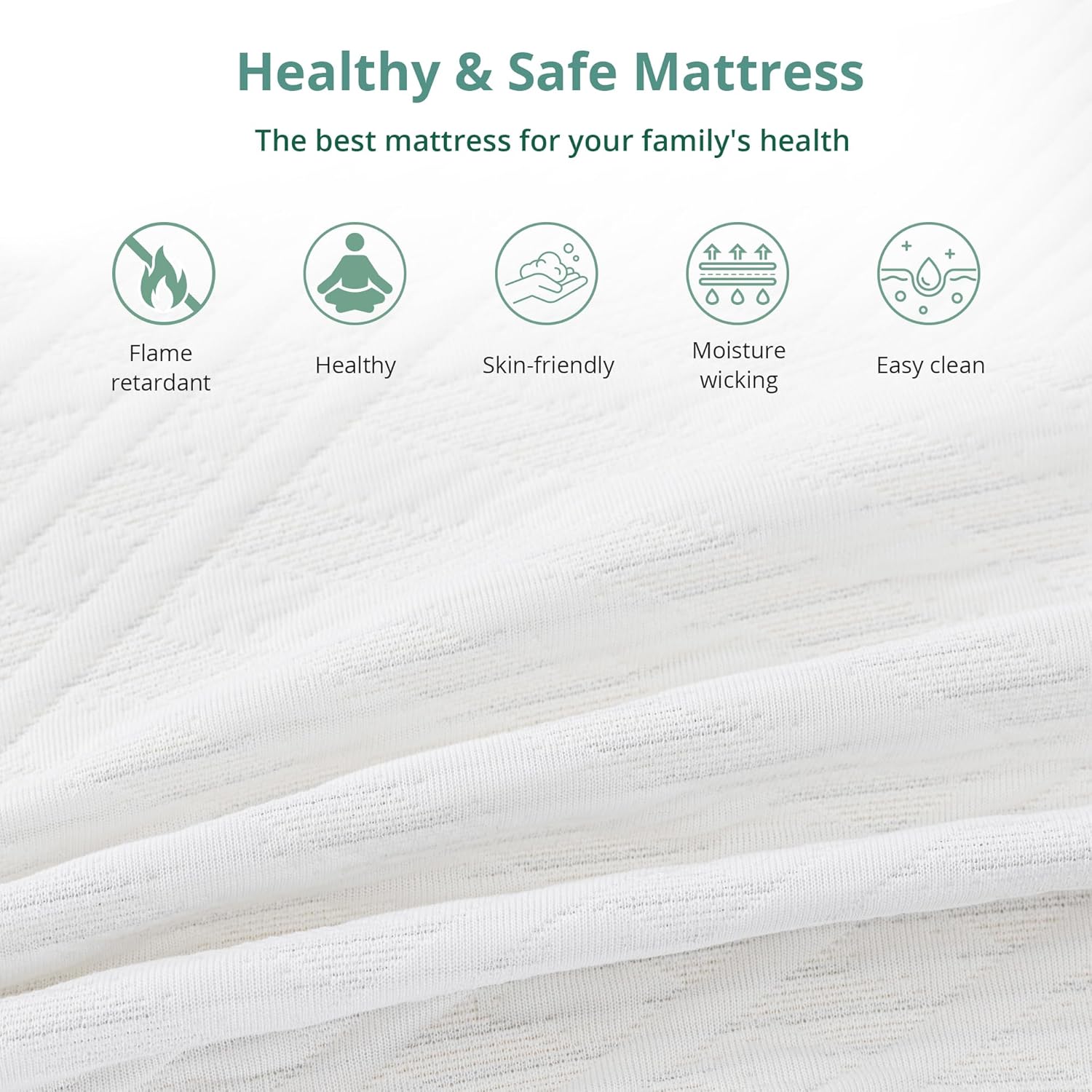 EGO White 8 Inch Short Queen Memory Foam RV Mattress, Cooling Gel Green Tea Mattress for RVs, Campers & Trailers, Bed in a Box, CertiPUR-US Certified, 60"×75", Medium Firm
