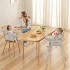 Obee Odee 3-in-1 Portable Baby High Chair for Babies and Toddlers, Convertible Easy Clean Infant Foldable Highchair with Adjustable Legs & Dishwasher Safe Tray, Beige