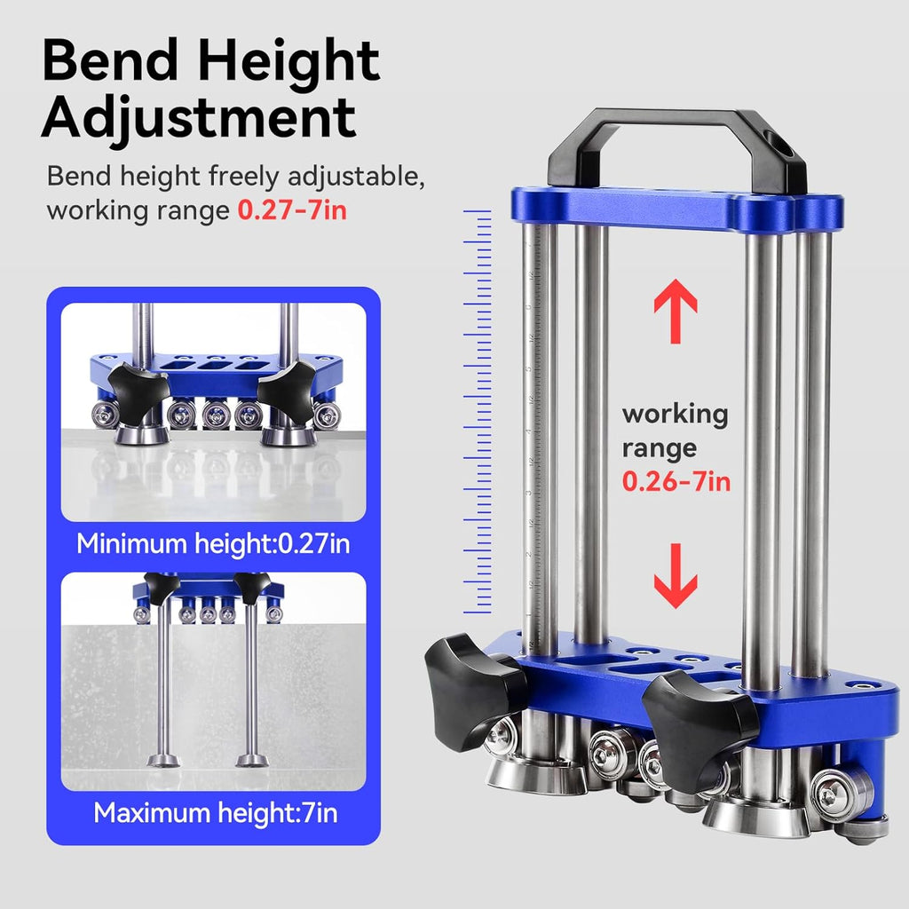 Sheet Metal Roller 2 Station Metal Bender， Metal Roofing Tools，Sheet Metal Fabrication，0-100° Bending Range，lightweight and highly portable， Large Sheet Metal Roller and Bending Tool(7in)