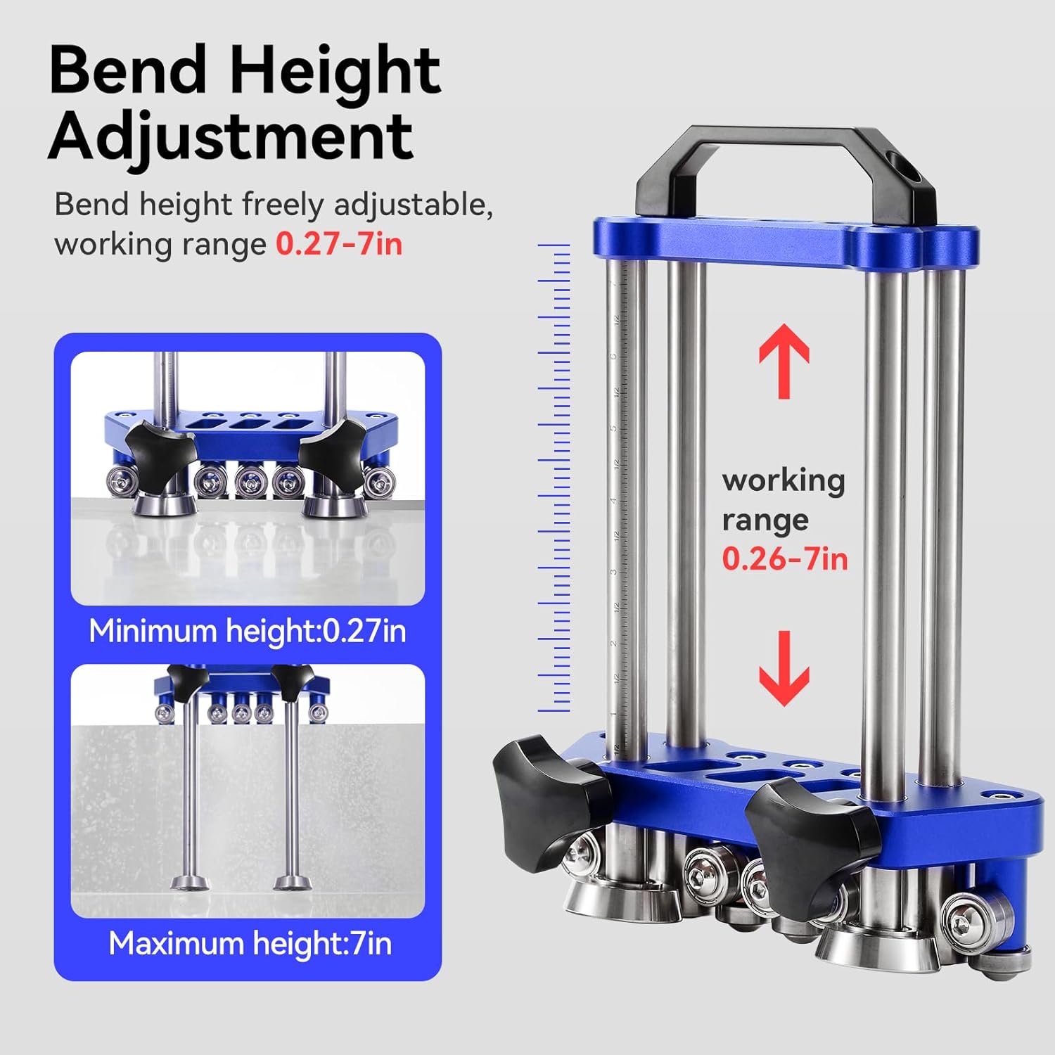 Sheet Metal Roller 2 Station Metal Bender， Metal Roofing Tools，Sheet Metal Fabrication，0-100° Bending Range，lightweight and highly portable， Large Sheet Metal Roller and Bending Tool(7in)