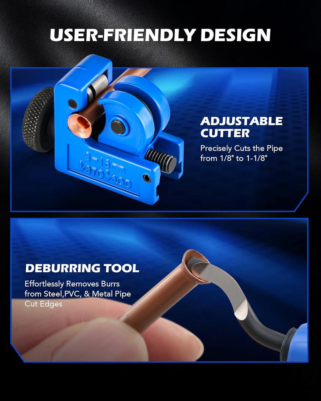 Orion Motor Tech Brake Line Flaring Tool Kit, 45 & 37 Degree Flaring Tool Set, Single Bubble Double Flare Tool Kit for Brake Lines, Professional Brake Flare Tool Kit for 3/16" 1/4" 5/16" 3/8" Tubes