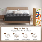 Queen Mattress, 14 Inch Queen Medium Firm Hybrid Mattress in a Box, Individual Pocket Spring for Pressure Relief & Motion Isolation, Reinforced Edge Support, CertiPUR-US Certified