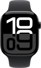 Apple Watch Series 10 GPS + Cellular  46mm - Jet Black Aluminum Case with Black Sport Band  M/L (Renewed)