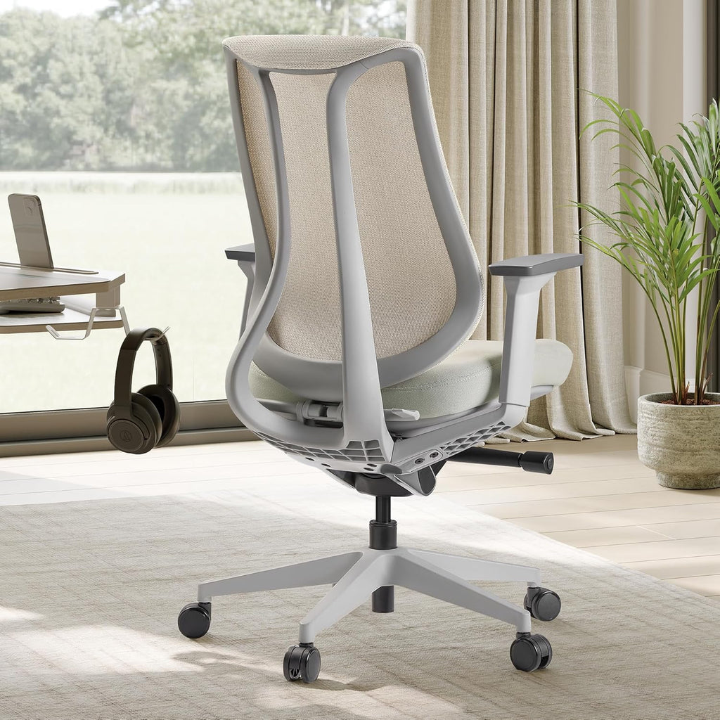 EUREKA ERGONOMIC Lira Office Chair, Ergonomic Desk Chair with 3D Armrests, Adjustable Seat Depth, Breathable Mesh Computer Chair with Lumbar Support for Home Office(Grey)