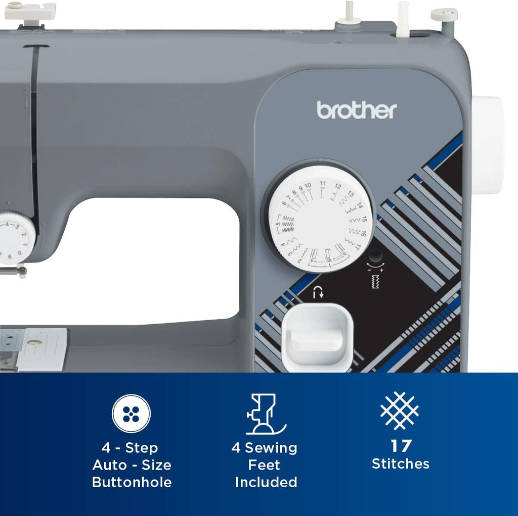 Brother RLX3817G Full Size 17 Stitch Sewing Machine Grey,Refurbished