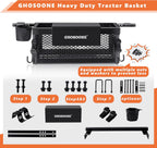 Heavy Duty Tractor Tool Box 24"x 10"x 10" Multi-Function Tractor Accessories, Suitable for Most Tractors and Zero Turn Mower
