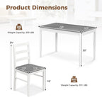 COSTWAY Dining Table Set for 4, Wood Kitchen Table Chairs Set with Rubber Wood Legs, Space-Saving Design, Modern 5-Piece Dinette Set for Small Place, Kitchen, Dining Room, Restaurant (Grey)