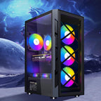STGAubron Gaming PC Computer Desktop  Intel Core i7-6700 up to 4.0G  Radeon RX 5700XT 8G  16G DDR4  1T SSD  WiFi  BT 5.0  RGB Fan x6  Windows 11 Home