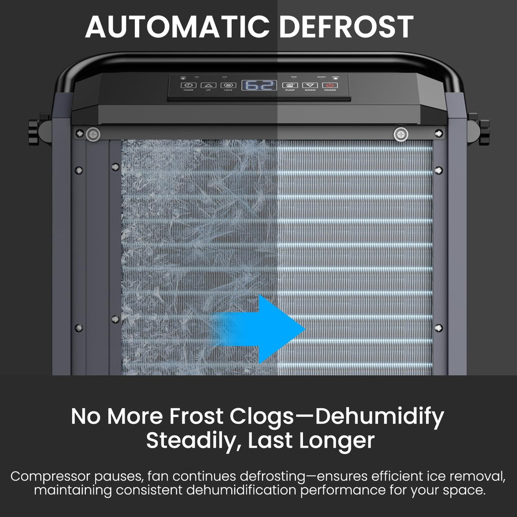 320 Pint Commercial Dehumidifier with Built-in Pump,Industrial Dehumidifier for Basement Warehouse Construction, 9,500 Sq.Ft Large Dehumidifier with Drain Hose, Auto Defrost, Auto Restart