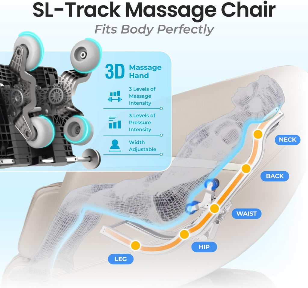 AmaMedic 3D Astoria | Full Body Massage Chair l Intelligent Voice Control | Touchscreen Controller | Heating Therapy l Zero Gravity Reclining l Bluetooth Speakers (Black)