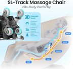 AmaMedic 3D Astoria | Full Body Massage Chair l Intelligent Voice Control | Touchscreen Controller | Heating Therapy l Zero Gravity Reclining l Bluetooth Speakers (Black)