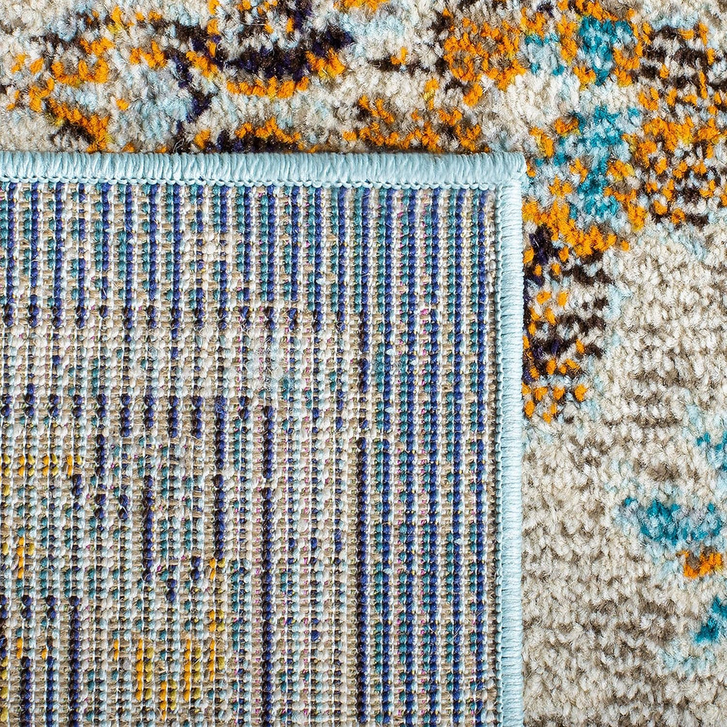 SAFAVIEH Area Rug 9x12 - Madison Collection - Large - Blue & Light Blue, Boho Chic Distressed Medallion Design, Non-Shedding & Easy to Clean, Ideal for Living Room, Bedroom, Dining Space (MAD473M)