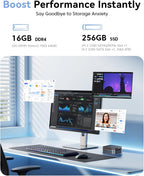 KAMRUI Pinova P1 Mini PC Computer  AMD Ryzen 4300U Processor  16GB DDR4 RAM 256GB M.2 SSD  Mini Desktop Computer Support Triple 4K  USB-C  WiFi  Bluetooth  Ethernet  HTPC for Business  Education  Home