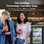 BODEGACOOLER Back Bar Cooler with 2 Glass Doors,7.7 Cu.ft Commercial Bar Beverage Refrigerator Under Counter LED Lighting for Soda Drinks,Beer,Wine with Stainless Steel Top,DOE Approved,4 Casters
