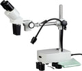 AmScope SE400-X 5X-10X Binocular Boom Arm Stereo Microscope with LED Gooseneck Light