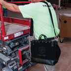 Klein Tools 510216SPBLK Tool Bag, Large 16-Inch Deluxe Canvas Tool Bag and Organizer with 13 Pockets and Shoulder Strap, Black
