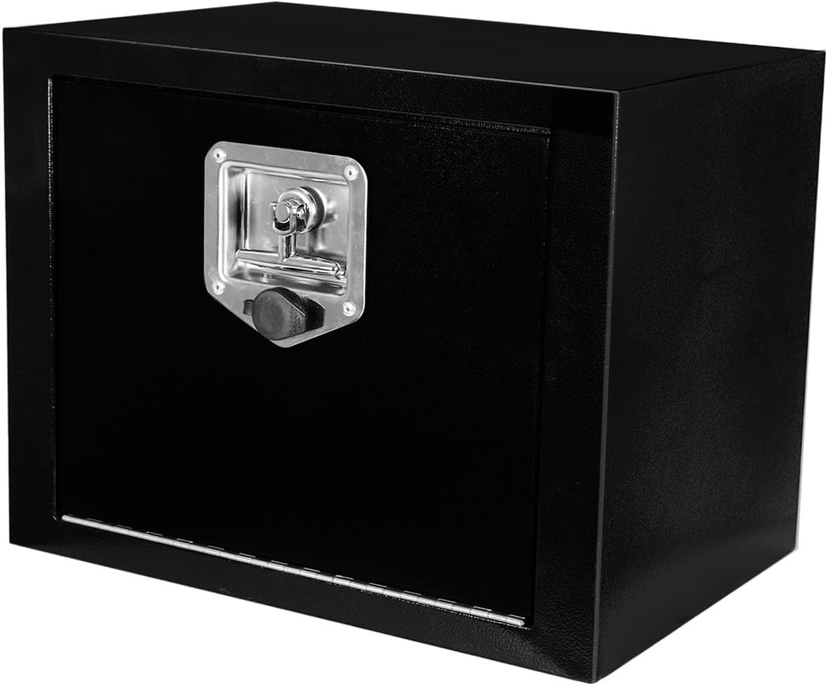 18"x 12"x 14" Steel Underbody Truck Tool Box with T-Handle Lock Latch, 18 Inch Heavy Duty Steel Under Body Toolbox for Pick Up Truck RV, Under Mount Tool Box