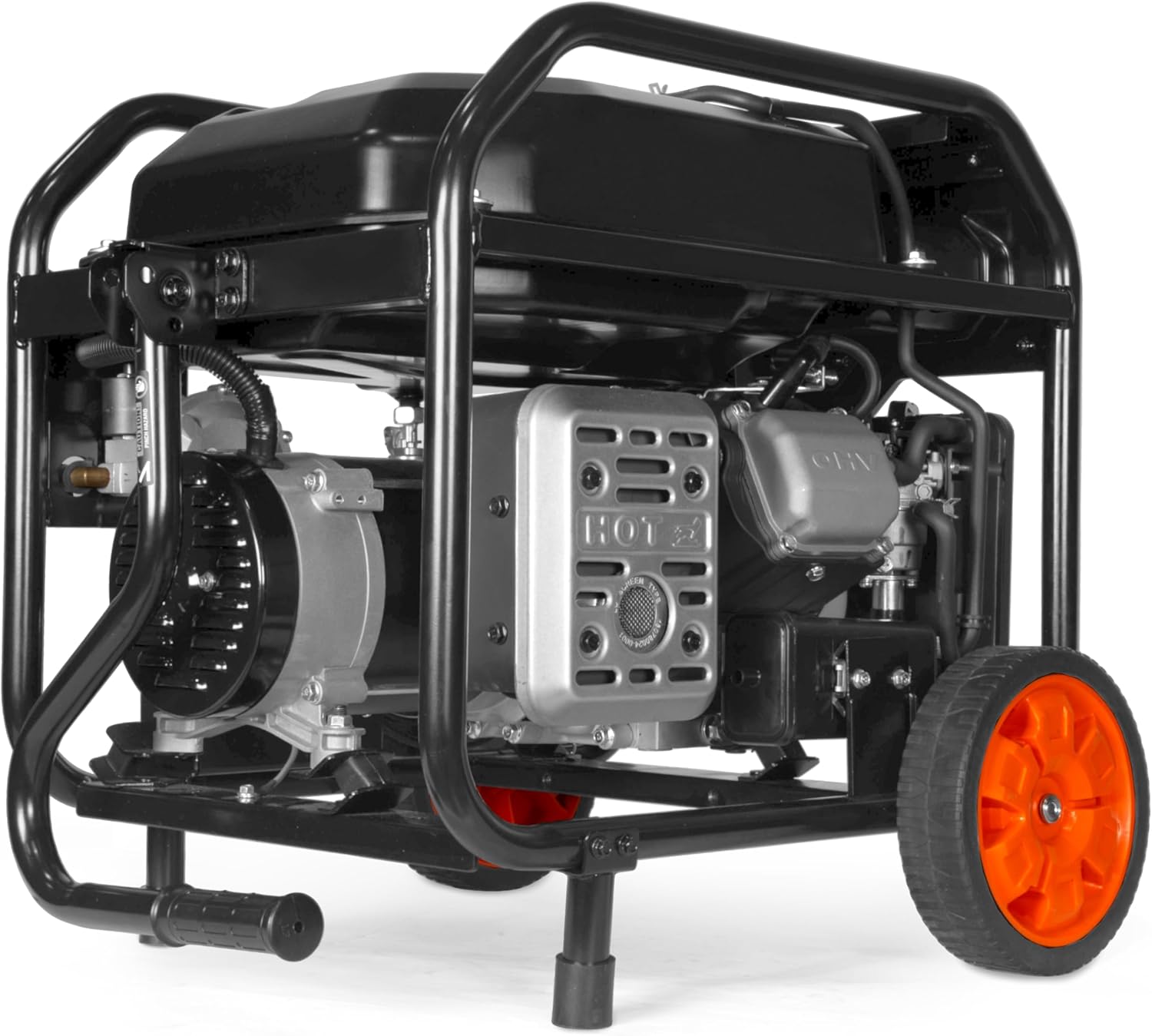 WEN 5 600-Watt Dual Fuel Portable Generator with Wheel Kit  Electric Start  and CO Watchdog (DF5600X)