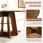 GRUSIGN Round Dining Table for 4-6, 47" Kitchen Table for Dining Room, Circle Farmhouse Kitchen Table, Wood Dinner Table for Kitchen, Living Room, Apartment