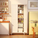 Metal Kitchen Pantry Cabinet with 2 Doors,Metal Pantry Cabinet with 5 Adjustable Shelves for Kitchen,Home,74.2" H × 31.5" W × 15.75" D,Required Assembly, White