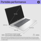 HP 17.3" Touchscreen Laptop Computer  64GB RAM 2.5TB Storage (2TB SSD+512GB Docking Station Set)  6-Cores AMD Ryzen 5  Windows 11  PLUSERA Earphones
