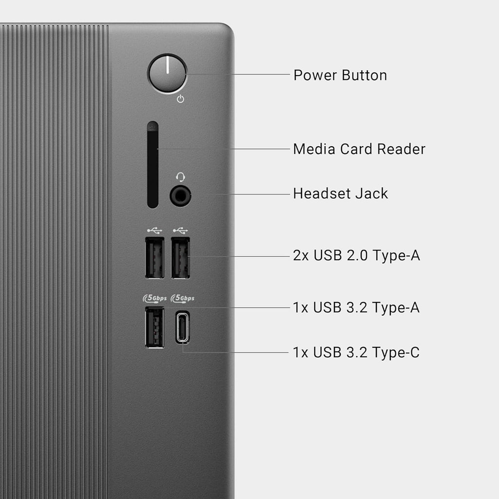 Dell Tower Desktop ECT1250 - Intel Core Ultra 7-265 Processor  UHD Graphics  16GB Memory  1TB M.2 SSD  3.0 SD Card Reader  Wired Keyboard and Mouse  Windows 11 Home  Basic Onsite Service