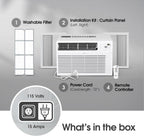 LG 10000 BTU Window Air Conditioners [2023] Remote Control WiFi App Ultra-Quiet Washable Filter Cools 450Sq.Ft for Medium & Large Room AC Unit air conditioner Easy Install White LW1017ERSM1