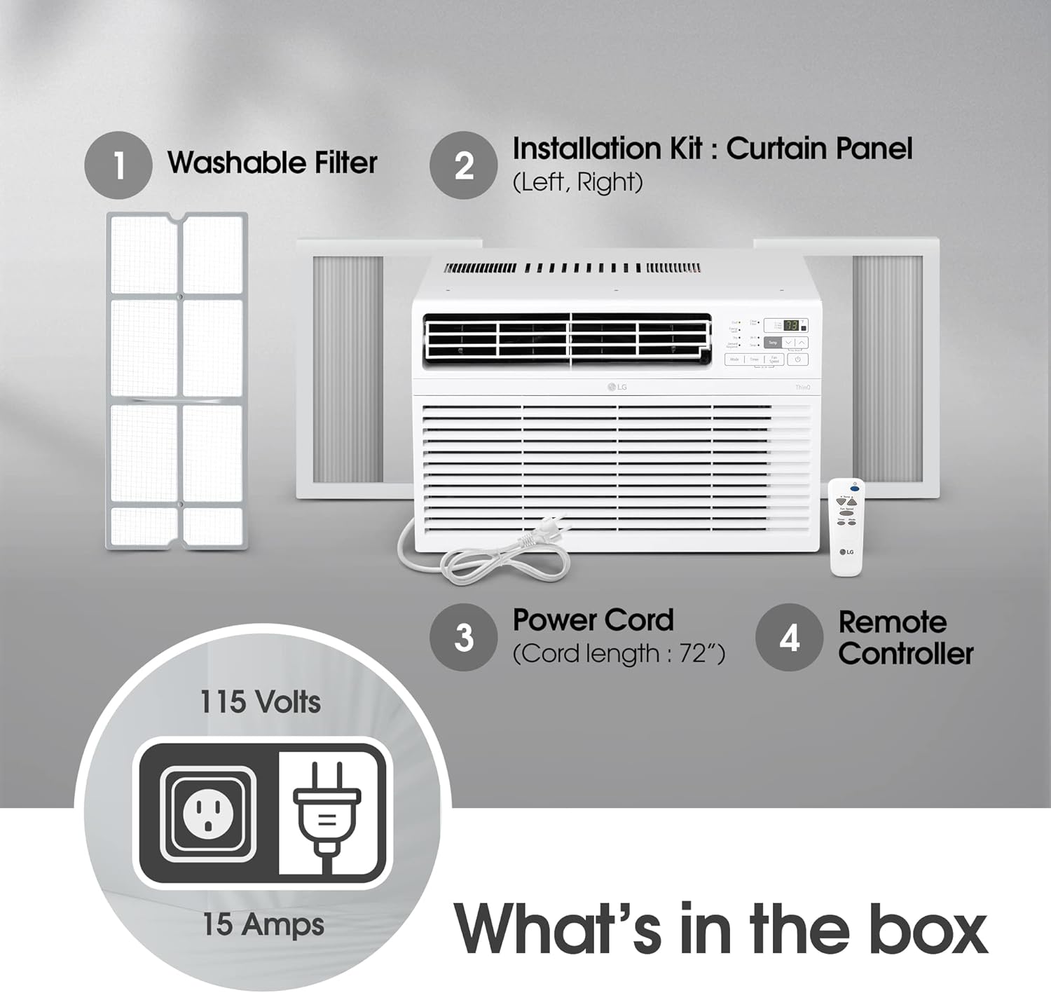 LG 10000 BTU Window Air Conditioners [2023] Remote Control WiFi App Ultra-Quiet Washable Filter Cools 450Sq.Ft for Medium & Large Room AC Unit air conditioner Easy Install White LW1017ERSM1