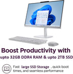 Lenovo 24" FHD All-in-One Desktop Computer for Home & Office  Intel Processor  16GB RAM  256GB PCIe SSD  HDMI  WiFi 6  Bluetooth 5.2  Business AIO  Vent-Hear  Wireless Keyboard & Mouse  Windows 11