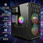STGAubron Gaming PC Computer Desktop  AMD Ryzen 5 5500 up to 4.2GHz  GeForce RTX 3050 6G  16G DDR4  512G SSD  WiFi 6 5G & BT 5.2  RGB Fan x2  Windows 11 Home