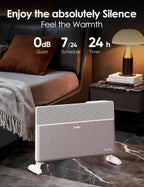 Ballu Convection Panel Space Heater for Large Room,Smart Quiet Heater with Programmable Thermostat,WiFi App Control,Inverter Energy Efficient for Indoor Use,Compatible with Alexa,White