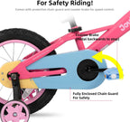 JOYSTAR 12 14 16 Inch Kids Bike for 2-7 Years Girls 33-53 Inch Tall, Toddler Girls Bike with Training Wheels, Rainbow Bikes, Children Bicycle, Macaroon