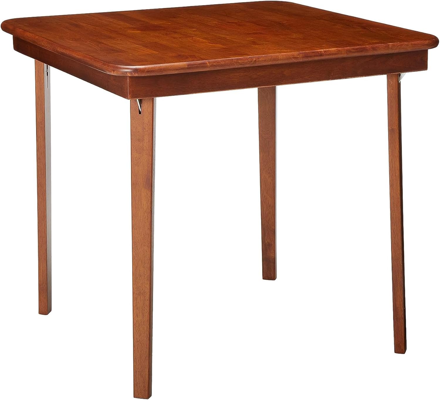 MECO Stakmore Classic Straight Edge Solid Wood Folding Card Table, Cherry Frame