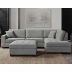 Thomasville Miles Fabric Sectional with Storage Ottoman