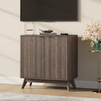 29'' Sideboard Buffet Cabinet with Storage, Fluted Cabinet with Rounded Corners, Modern Buffet Table Accent with 2 Doors for Coffee Bar, Console Table,Walnut