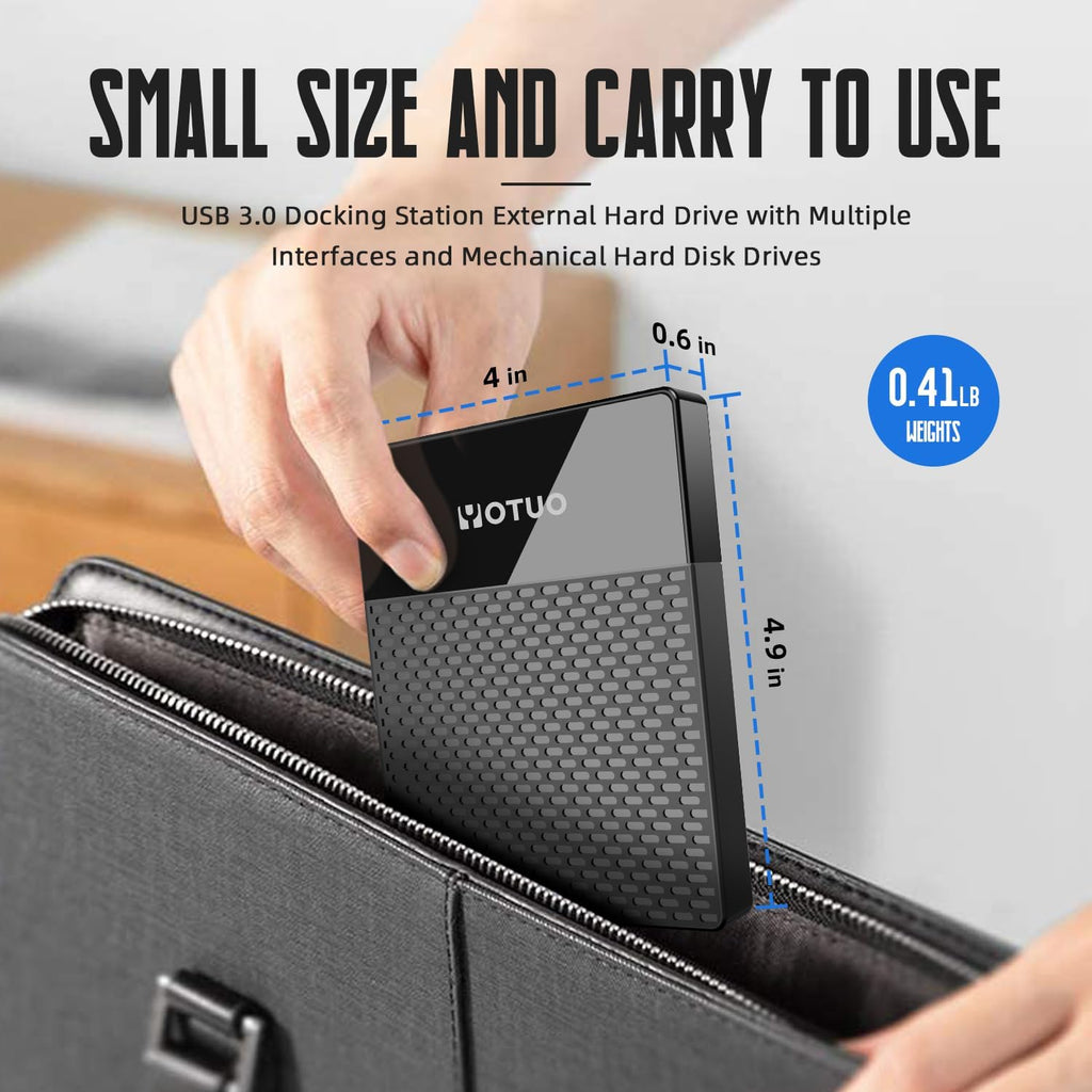 YOTUO 1TB External Hard Drive, USB C Multiport Hub HDD 7-in-1, USB 3.0, SD/TF Card Reader, Docking Station, Multi-Function HDD for Windows, Mac, Android, TV, iPhone 15/16/17, Laptop, Desktop, PC