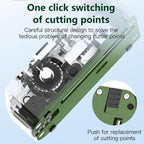 One-Step Fiber optic Cleaver VD-1 automatic Optical Fiber Cutter tool with 3-in-1 Clamp, 28-Position Blade, Detachable waste fiber box for Splicing & Cold Connection, FTTH Telecom & CATV Installation